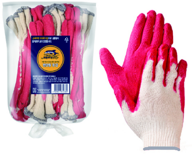 오런 쎄라손 반코팅장갑 10P, 빨강, 2개