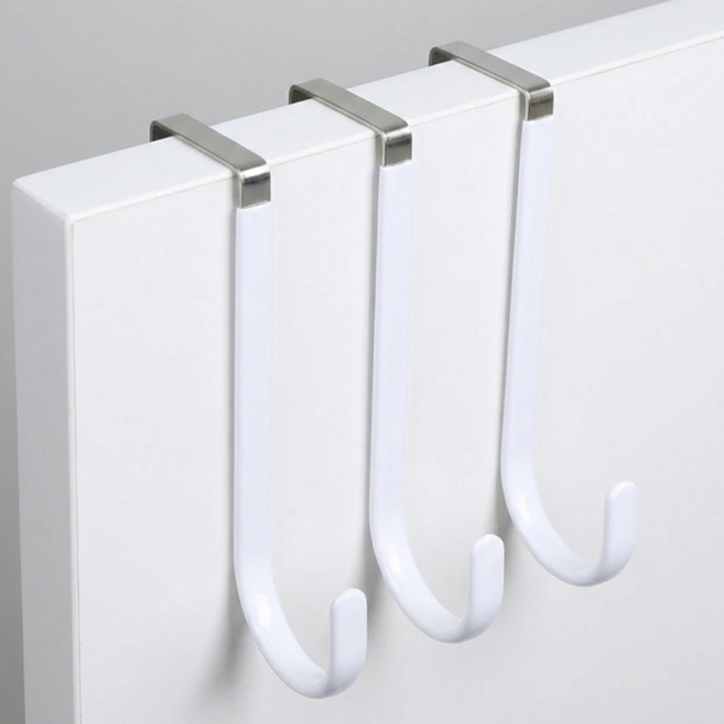 아이딥 논슬립 도어 후크 방문 행거 옷걸이 3p, 화이트, 1개