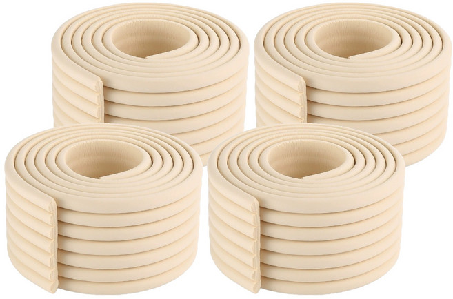 디펜즈만 수도 배관 단열 가구 모서리 보호쿠션, 크림, 4개