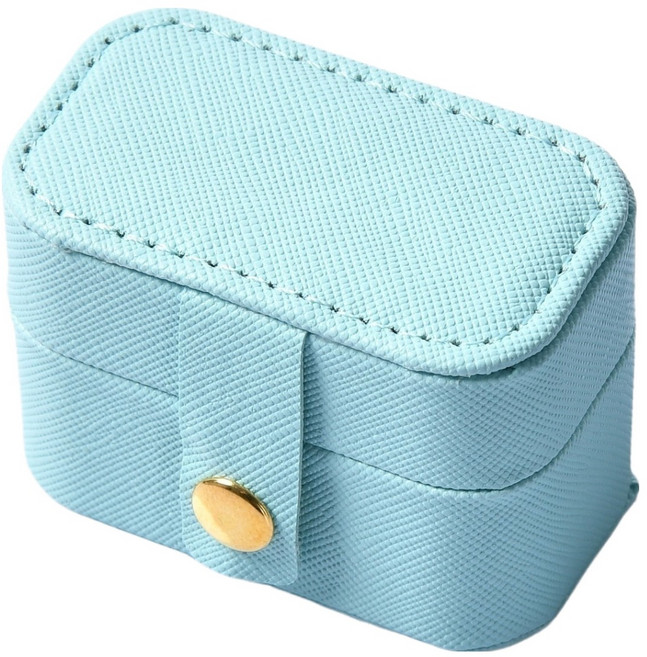 수피아1365 휴대용 미니 인조가죽 귀걸이 목걸이 수납 보석함 6.5 x 4 x 5 cm