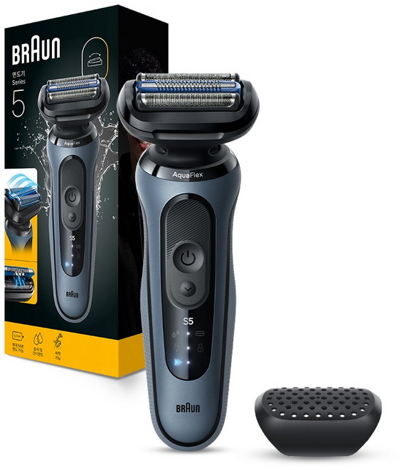 BRAUN 시리즈 5 스킨쉴드 전기면도기, 라이트 블루, 53-A10000s