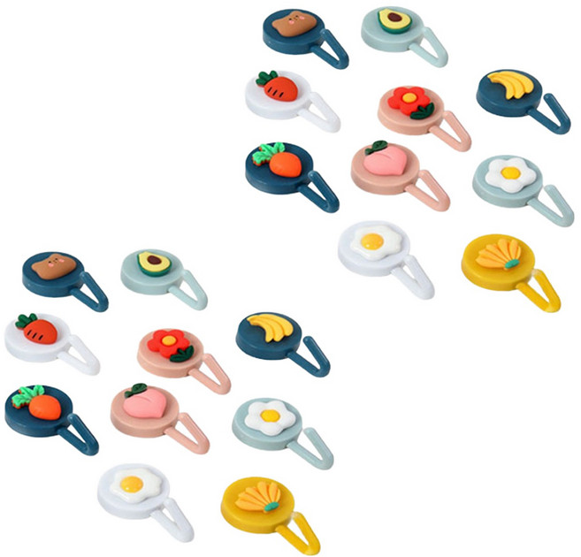 한봄누리 귀여운 캐릭터 편리한 다용도 접착식 벽걸이 후크, 랜덤발송, 20개