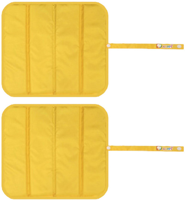 더해피 휴대용 접이식 등산 방석 2p, 09 무지 옐로우
