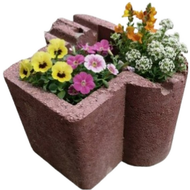 위드블럭 홈가드닝 콘크리트 미니 보강토 화분 블럭, 레드, 1개