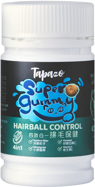 Tapazo 特百滋 超級軟糖 貓用化毛, 1個, 排毛保健, 80顆