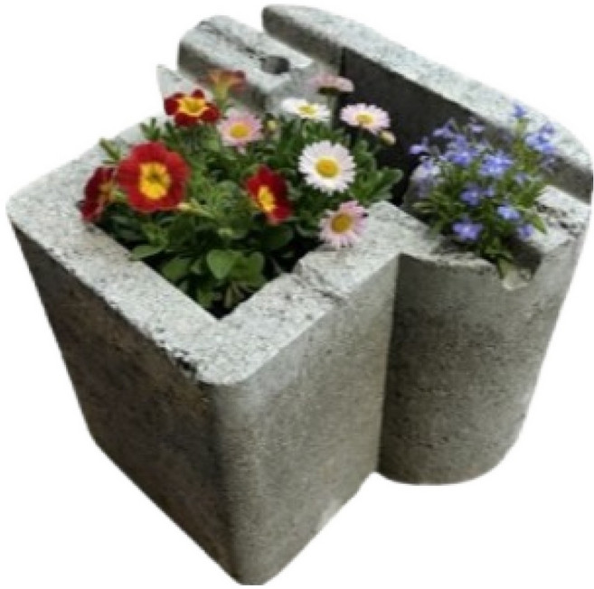위드블럭 홈가드닝 콘크리트 미니 보강토 화분 블럭, 그레이, 1개