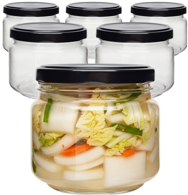 미르코리아 팜스 프리미엄 고중량 광구 페트병 500ml 6p + 뚜껑 블랙 6p 세트, 1세트