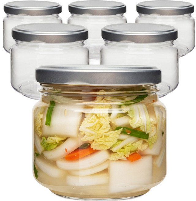 미르코리아 팜스 프리미엄 고중량 광구 페트병 500ml 6p + 뚜껑 실버 6p 세트, 1세트