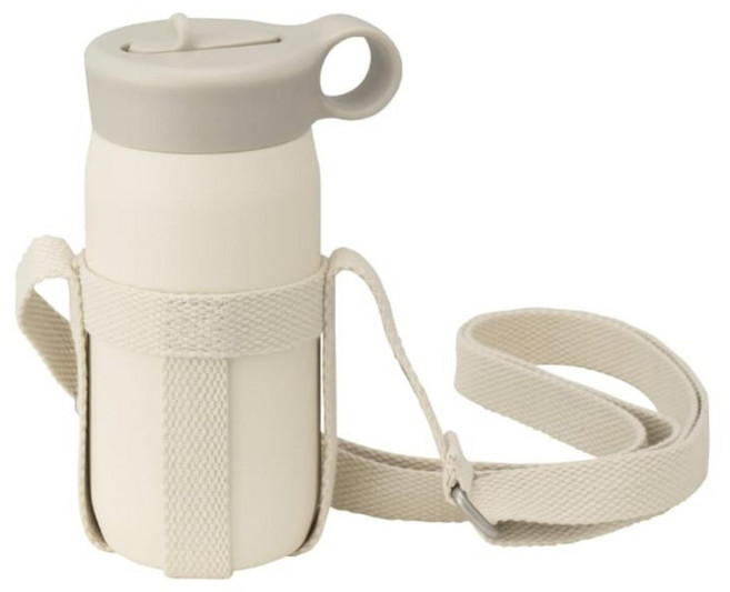 KINTO PLAY TUMBLER吸管保溫瓶 + 隨行帶組, 白色, 1個, 300ml