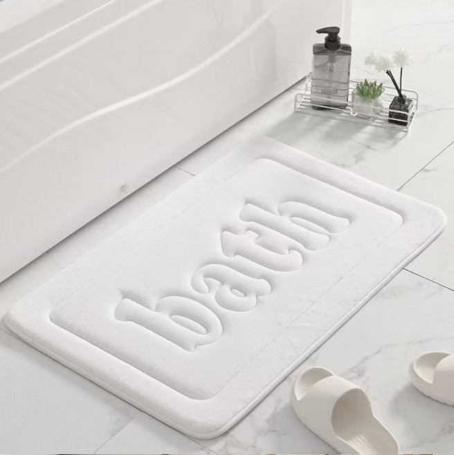 세븐와이즈 양면각 두꺼운 흡수성 미끄럼방지 욕실 매트, 화이트, 1개