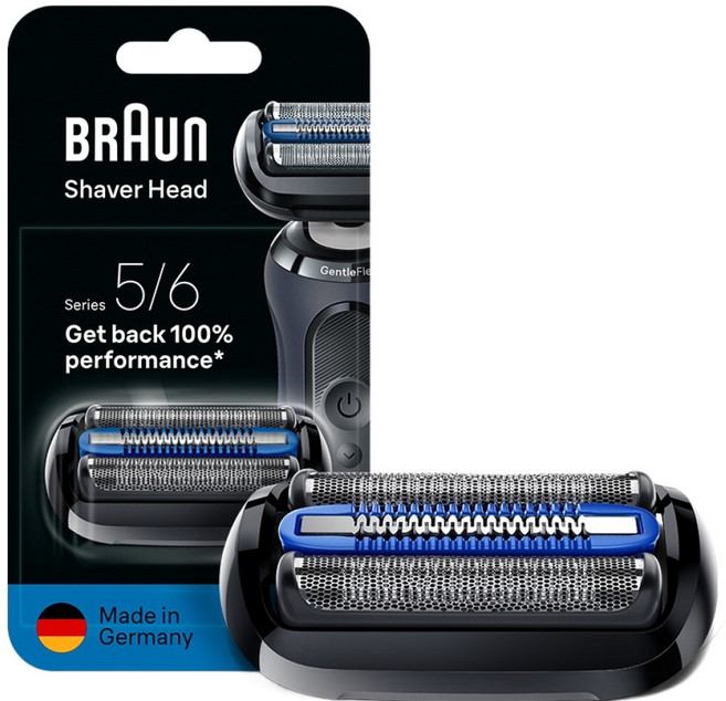 BRAUN 정품 시리즈 5/6 면도기 교체용 날망, 혼합 색상, 1개, 65B