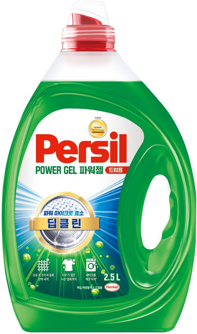 퍼실 딥클린 초미세세탁 파워젤 맥스 드럼용 액체세제 본품, 1개, 2.5L