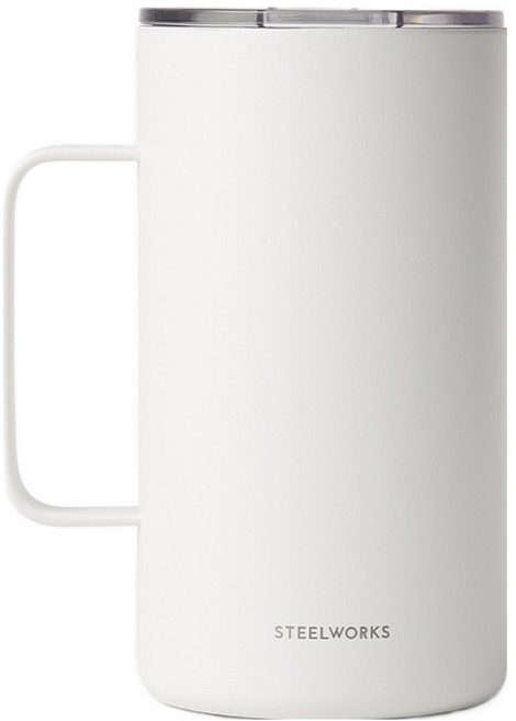 스틸웍스 브리드 머그 텀블러, 스틸화이트, 1개, 600ml