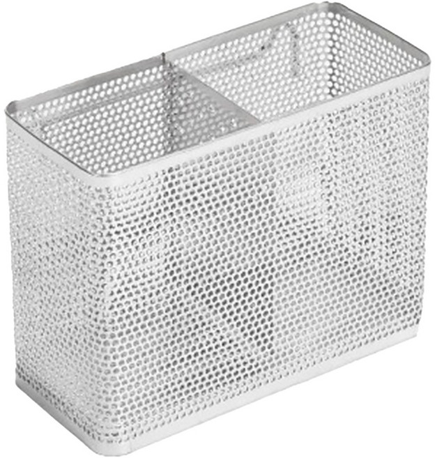 스토피아 올 스텐304 물빠짐 프라임 펀칭 수저통 2칸, 실버, 1개