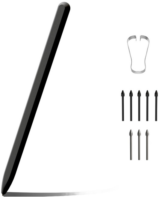 일리온 갤럭시탭 S펜 호환 EMR 스타일러스 터치펜, 블랙, 1개