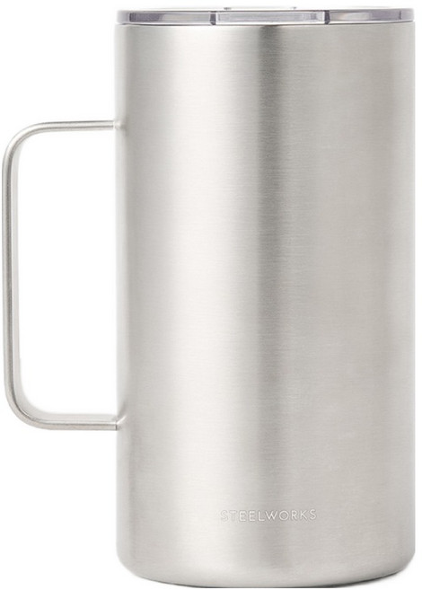 스틸웍스 브리드 머그 텀블러, 매트실버, 1개, 600ml