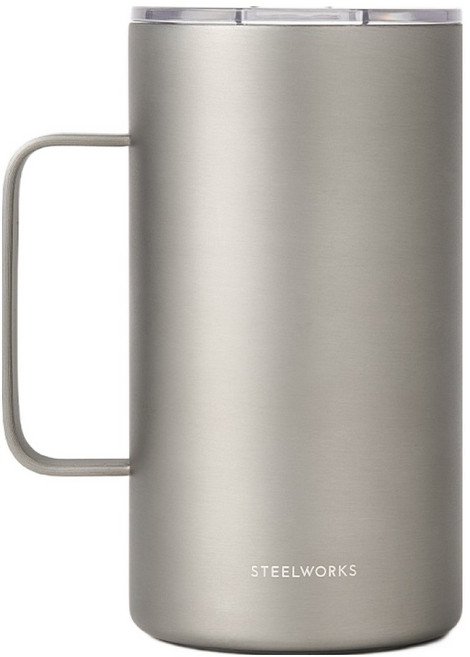 스틸웍스 브리드 머그 텀블러, 티타늄실버, 1개, 600ml