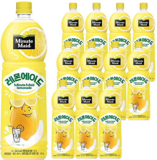 미닛메이드 레몬에이드, 1.5L, 12개