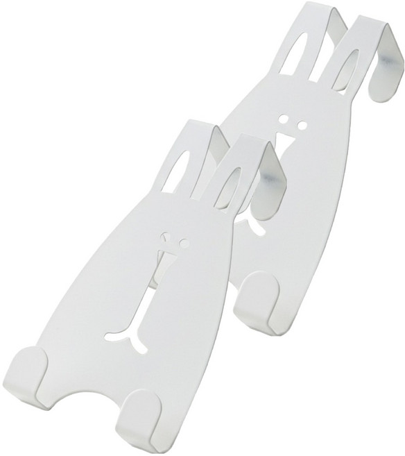 마켓피아 문걸이 다용도 후크 행거 토끼 디자인 도어훅, 하얀색, 2개