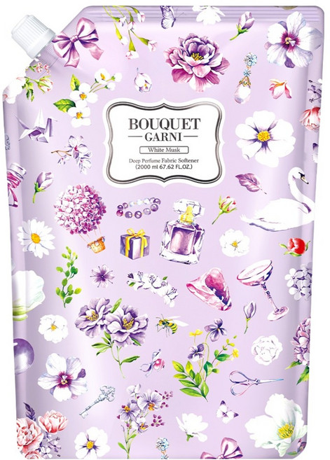 부케가르니 딥퍼퓸 섬유유연제 화이트머스크 리필, 2L, 1개입, 1개