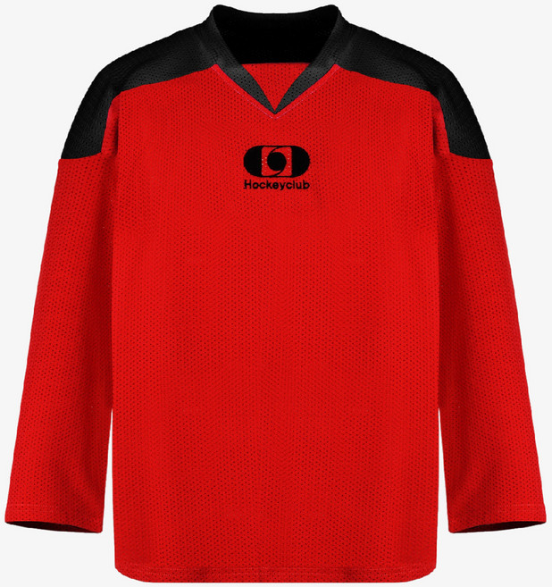 하키클럽 연습용 아이스하키 배색 져지, 블랙 + 라이팅 레드, 1개