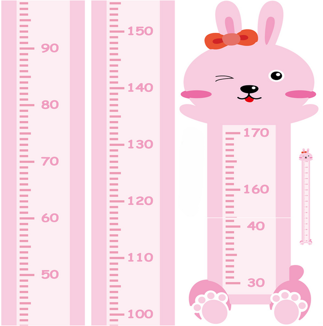 던전스트디오 귀여운 동물들 키재기 벽 스티커, 토끼