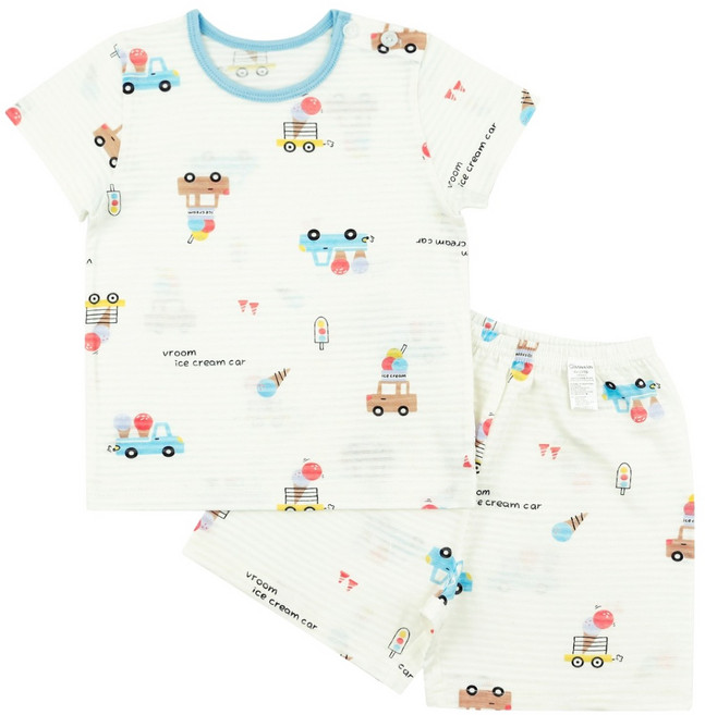 메이키즈 아이스부릉 변화지 5부 실내복 상하의 세트