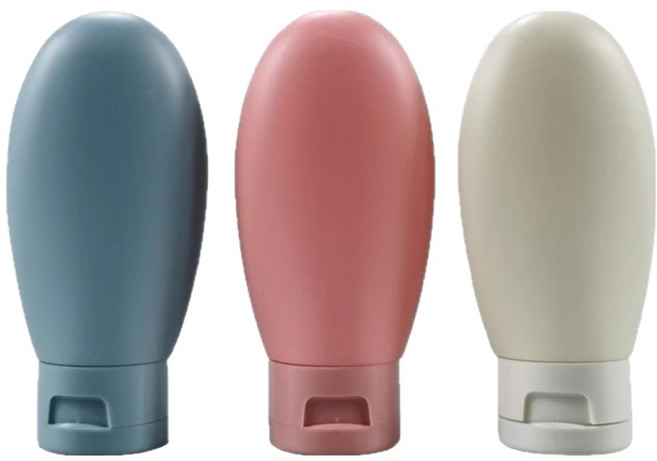 라이프인트 여행용 린스 컨디셔너 로션 실리콘 공병 60ml x 3종 + 파우치 세트, 1세트, 혼합색상