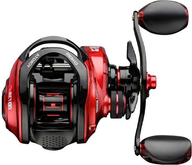 존쿠 배스낚시용 고속 베이트캐스팅 릴 JC026, 레드 우핸들