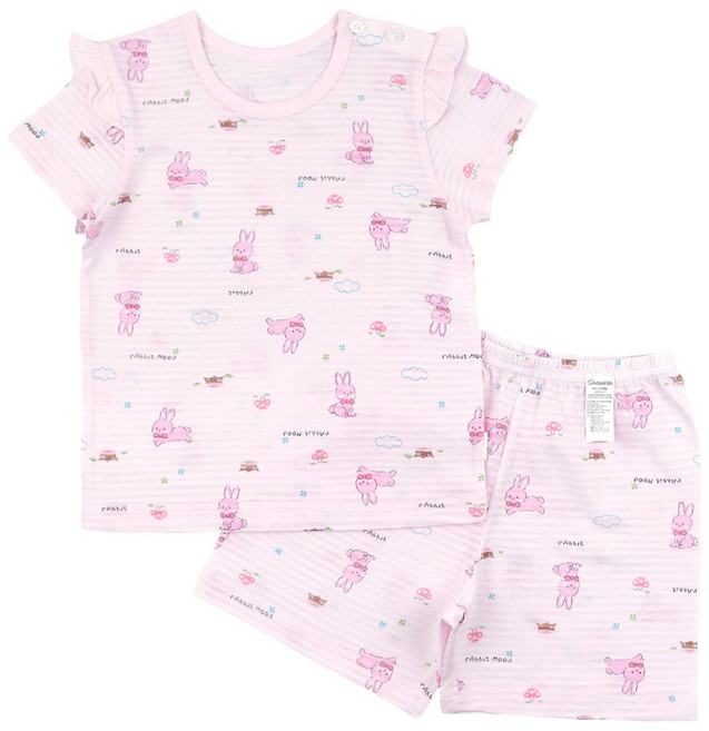 메이키즈 크리미레빗 변화지 5부 실내복 상하의 세트