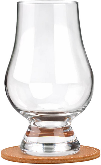 글렌캐런 글래스 std + 마텐더 가죽 코스터 오렌지 세트, 1세트