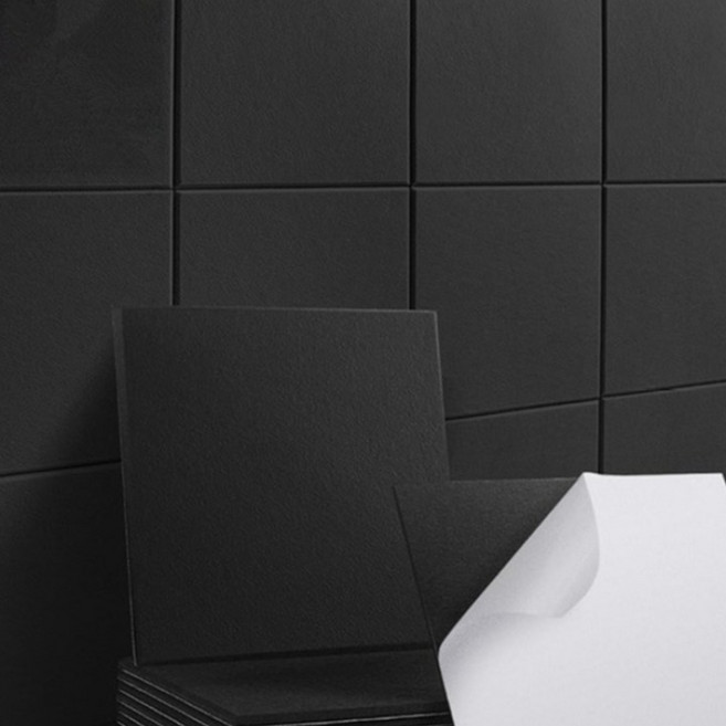 스마일깨비 깔끔한 사각형 펠트보드 접착 타일스티커 30cm x 30cm x 9mm 12p, 블랙, 4개