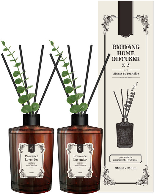 바이향 대용량 홈 디퓨저, 2개, 510ml, 프로방스라벤더