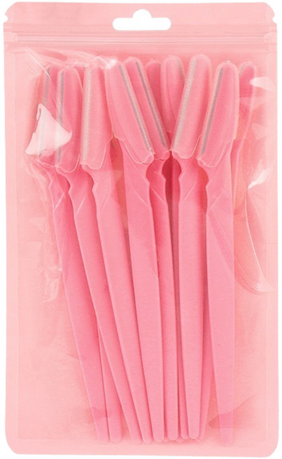 아리나라 직선 손잡이 눈썹정리칼 12p, 1개, 진한 핑크