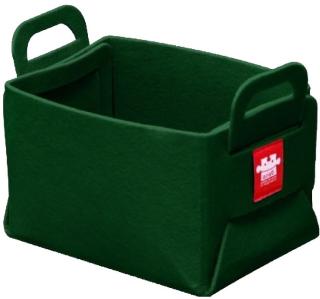 아리아띠 접이식 펠트 바구니, 그린, 1개