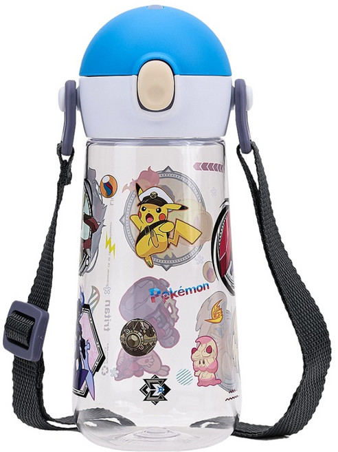 릴팡 더보틀 원터치 어깨끈 트라이탄 물통 포켓몬, 혼합색상, 1개, 470ml