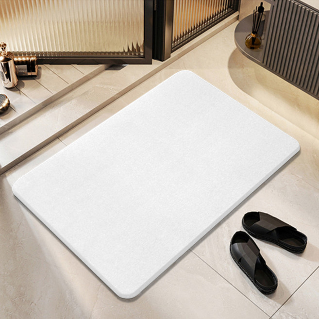 세븐와이즈 규조토 2세대 황금 두께 미끄럼방지 매트 스타일 4, 화이트, 1개