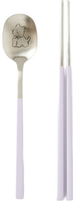 모던하우스 퍼니컬러 두부 수저 세트, 퍼플, 1세트, 숟가락 + 젓가락