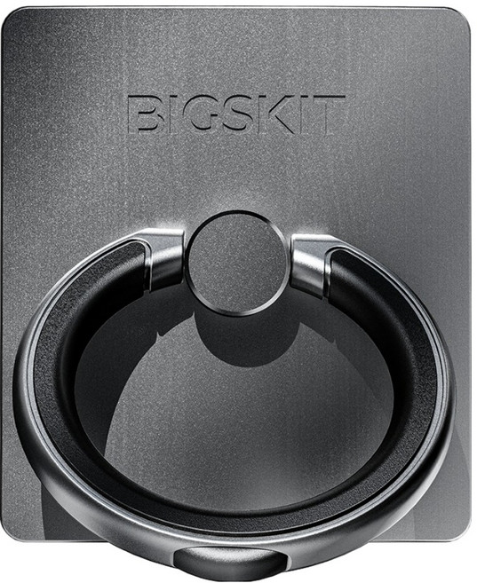 빅스킷 접착식 그립 스마트 핑거 링 핸드폰 거치대, 블랙, 1개