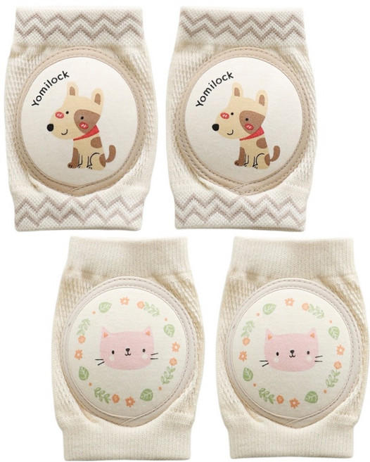 요미락 유아용 오가닉 무릎보호대 양쪽착용 세트, 코코 + 모모, 1세트