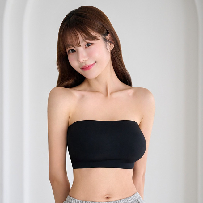 이너리즘 흘러내림 방지 논슬립 실리콘 오프숄더 심리스 튜브탑 브라 TBT 2p