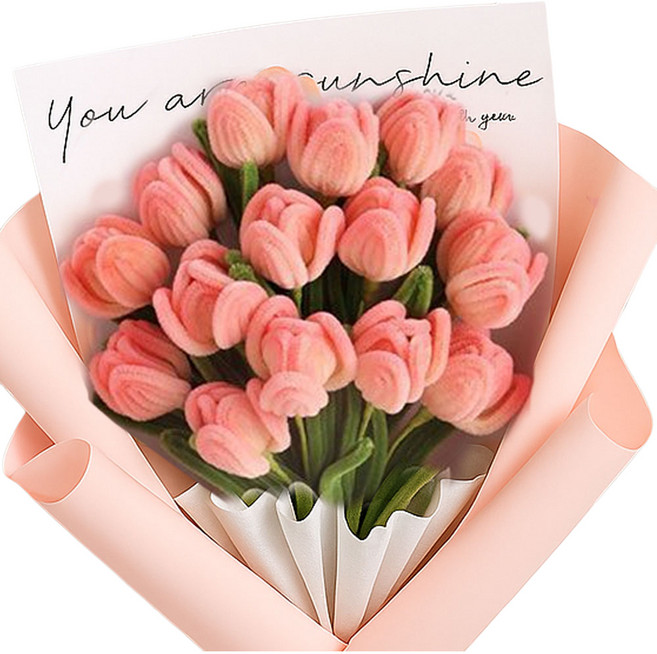 제너럴케이 모루 꽃다발 DIY키트 만들기, 1개, 피치