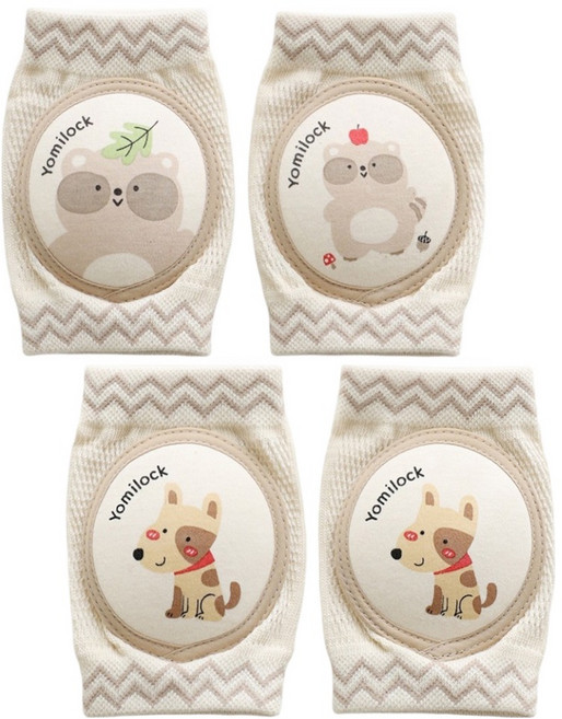 요미락 유아용 오가닉 무릎보호대 양쪽착용 세트, 아기 + 코코, 1세트