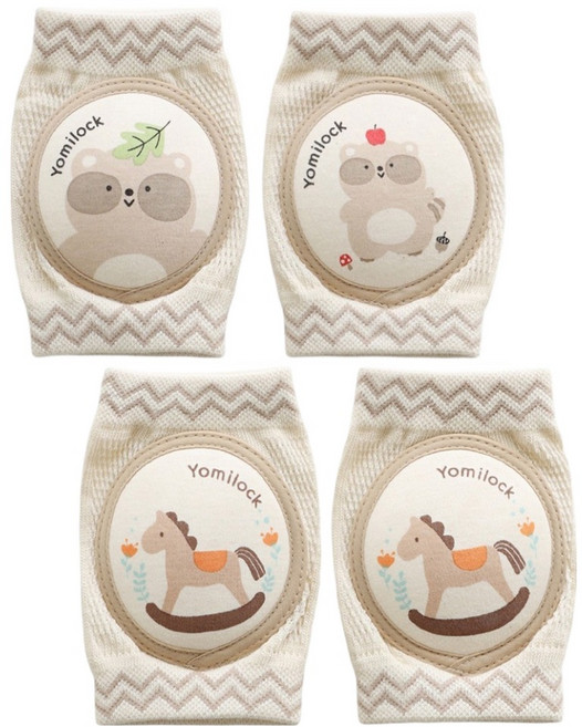 요미락 유아용 오가닉 무릎보호대 양쪽착용 세트, 아기 + 포네, 1세트