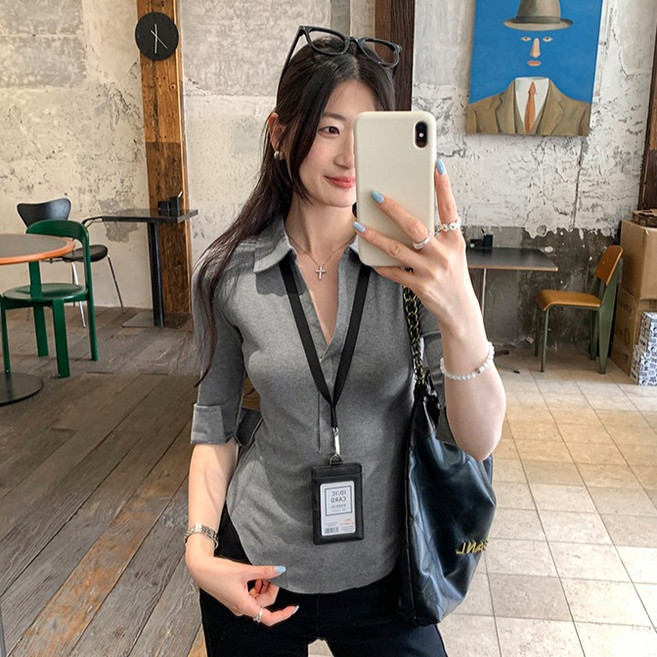 루나걸 여성용 레인필드 5부 티셔츠 L26SMT022009