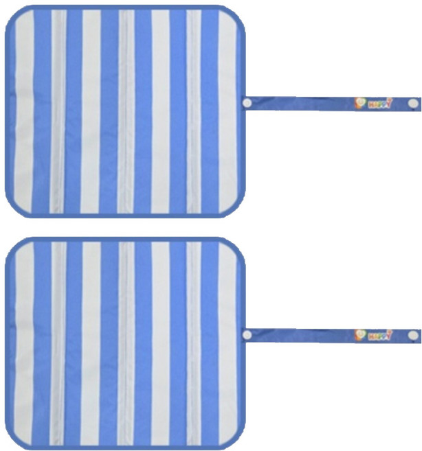 더해피 휴대용 접이식 등산 방석 2p, 09 스트라이프 로열블루