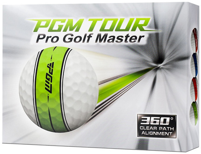 PGM Golf 360度推杆瞄準線彩色球組 PG180, 紅色 + 綠色 + 橙色 + 藍色, 1套, 16個裝