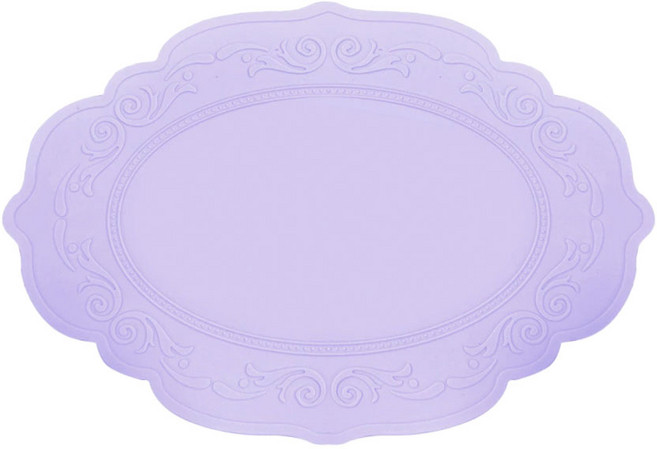 글로피니 실리콘 식탁 테이블매트 타원형, 퍼플, 1개, 42 x 29 cm