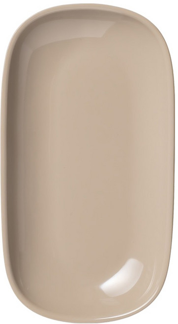 키친팩토리 국내산 파스텔 실리콘 타원접시, 샌드베이지, 1개