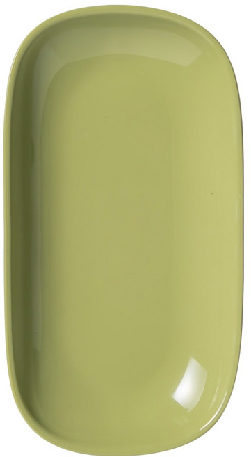 키친팩토리 국내산 파스텔 실리콘 타원접시, 세이지그린, 1개